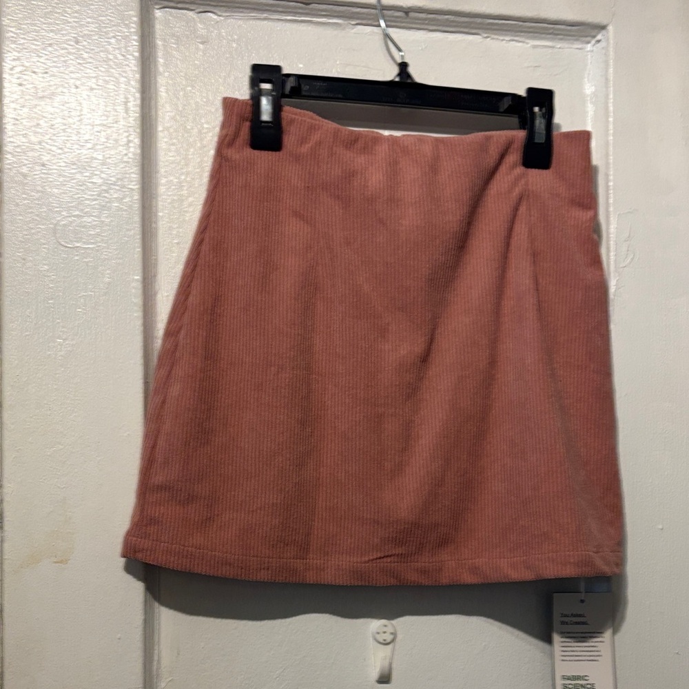 HALARA Corduroy A-Line Mini Skirt in Dusty Rose with shorts